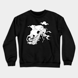 Strange Cat And Snake Surreal Art Crewneck Sweatshirt